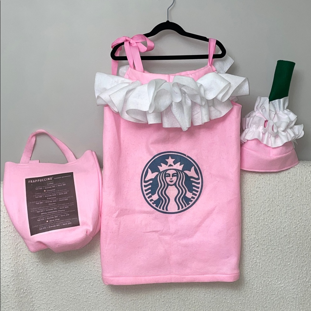 Starbucks Frappuccino Pink & White Costume Set